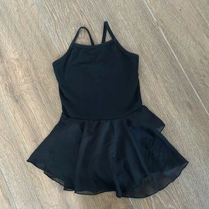 Leotard with skirt. Tag removed for size but fits size 8.